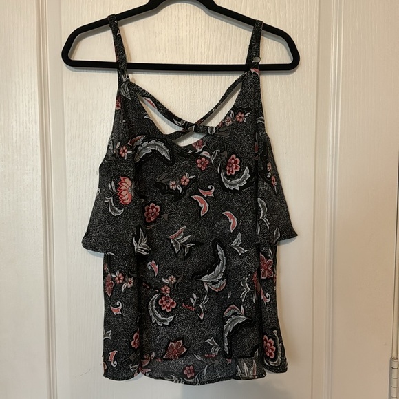 Torrid Tank Floral Pink Black Layered Cami Top 0X - Picture 3 of 4